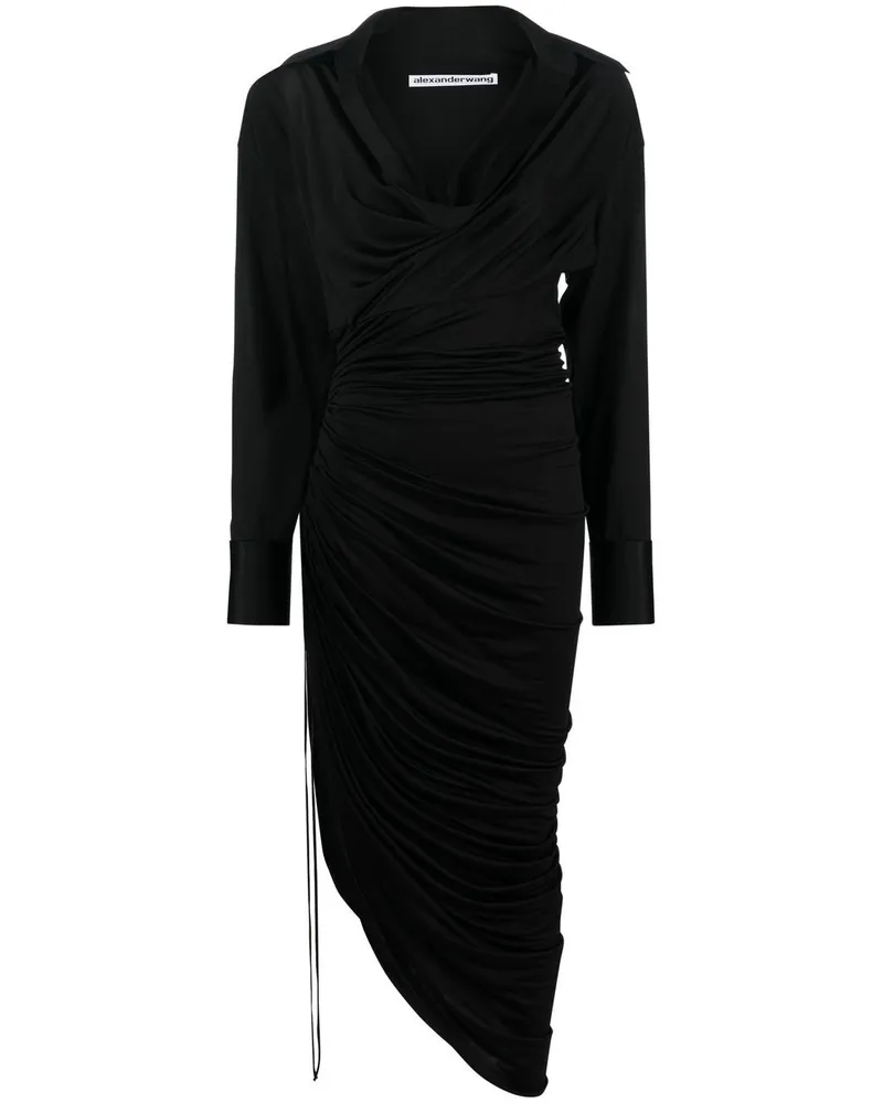 Alexander Wang Asymmetrisches Kleid mit V-Ausschnitt - Schwarz Schwarz