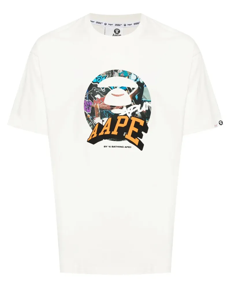 BAPE T-Shirt mit Logo-Print - Nude Nude