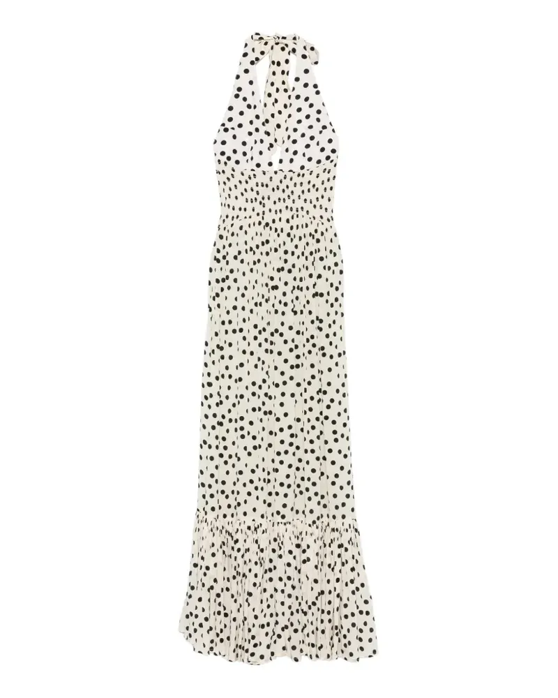 Leslie Amon polka-dot maxi dress - Nude Nude