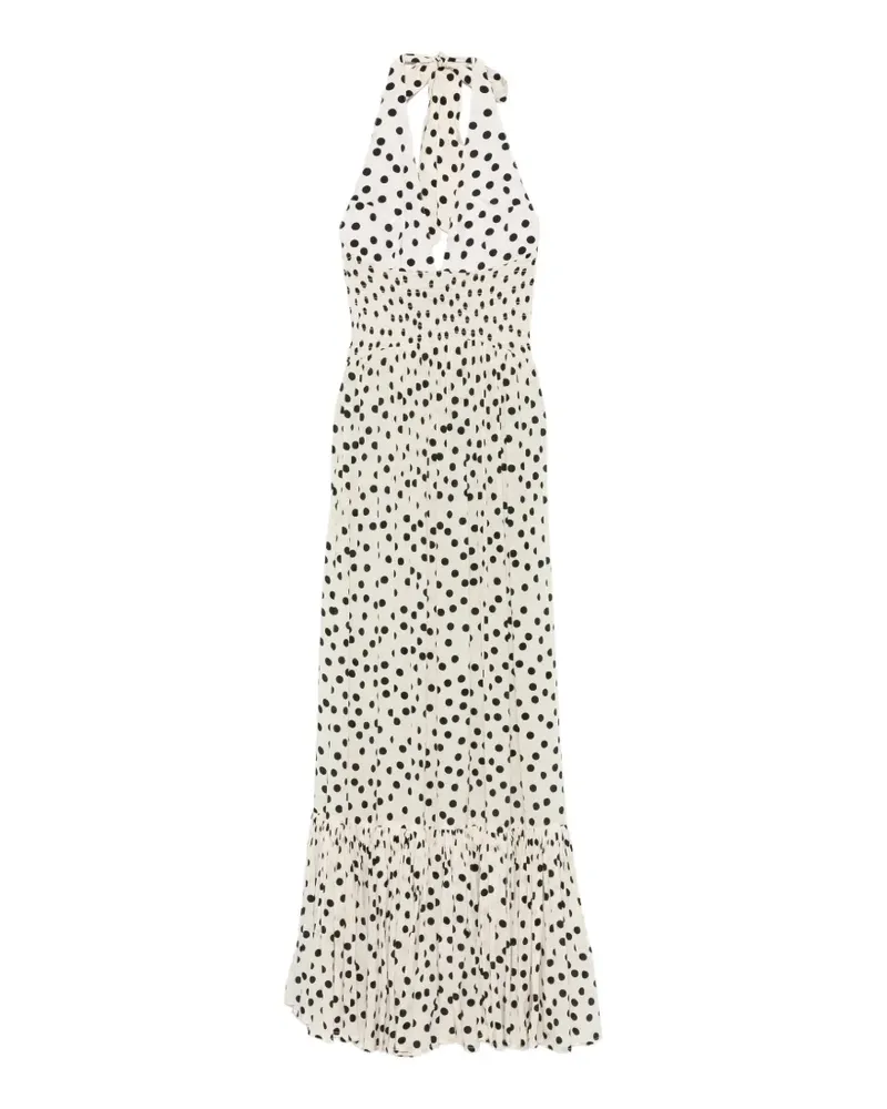 Leslie Amon polka-dot maxi dress - Nude Nude