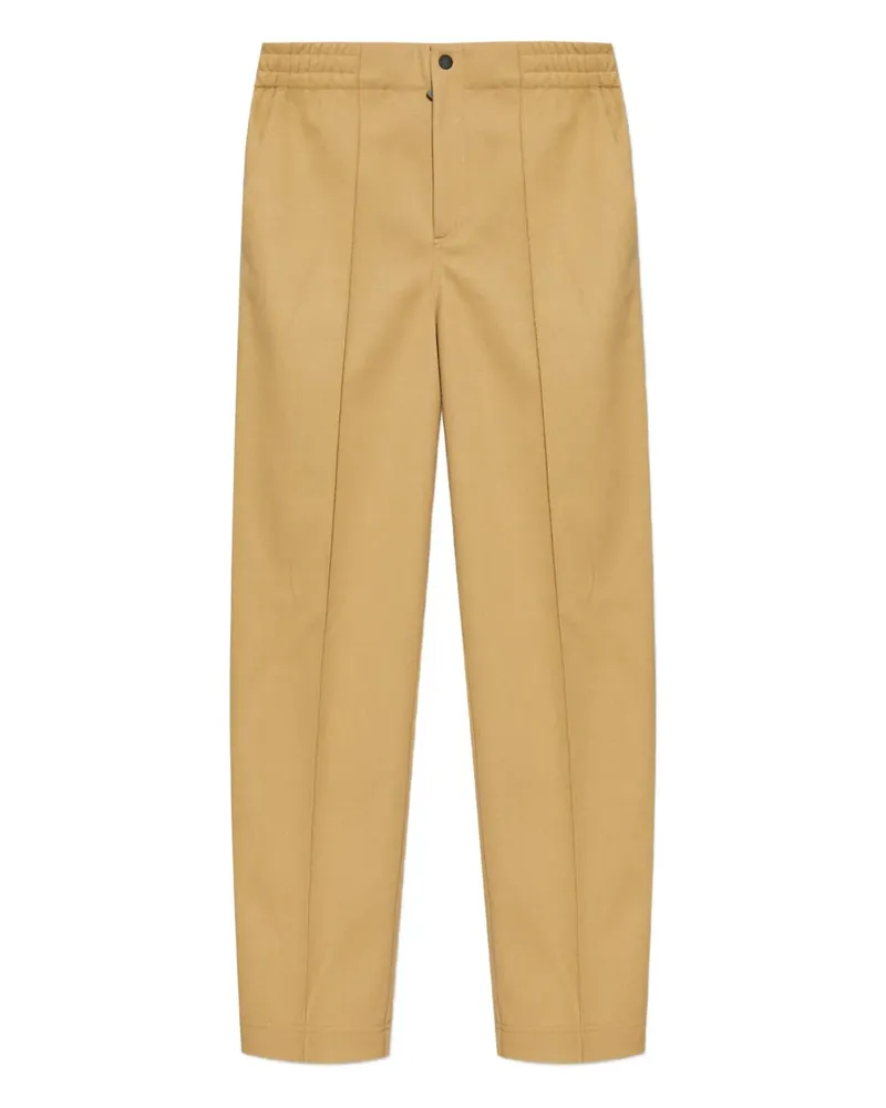 Moncler embossed-logo trousers - Nude Nude