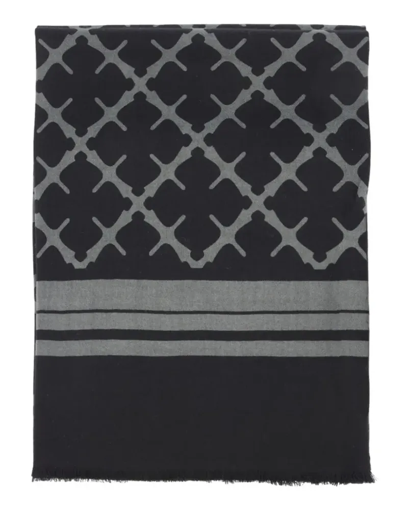 By Malene Birger Cornelis monogram-pattern scarf - Schwarz Schwarz