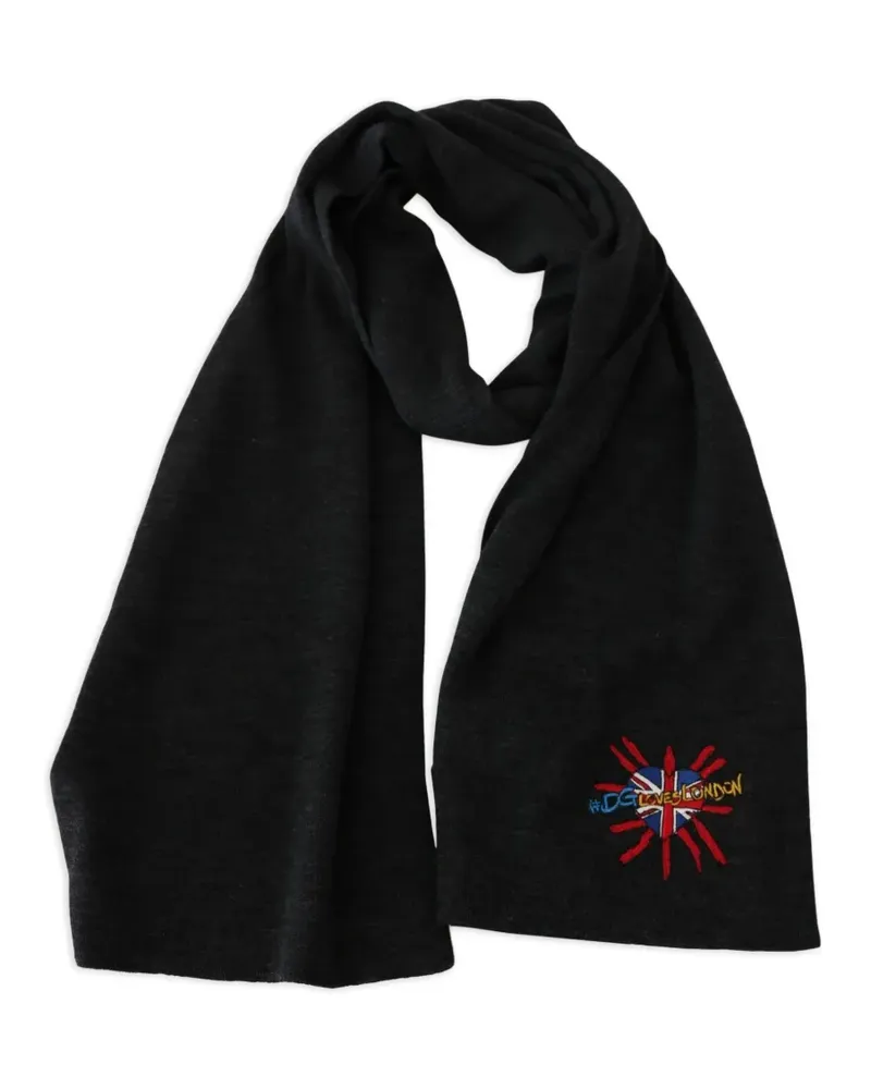 Dolce & Gabbana Bestickter Union Jack Schal - Schwarz Schwarz