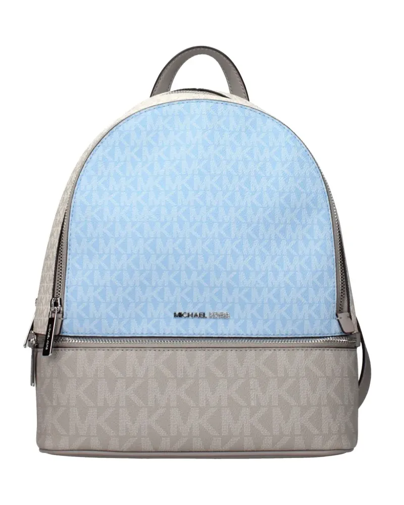 Michael Kors monogram-pattern panelled backpack - Blau Blau