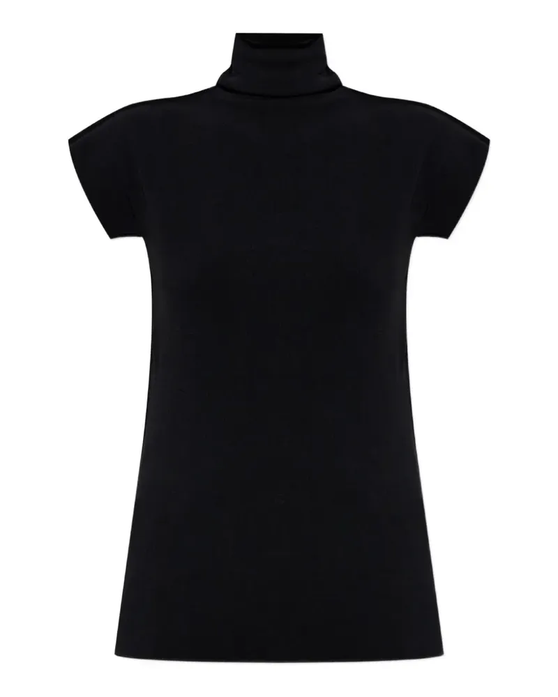 Issey Miyake high-neck cap-sleeve top - Schwarz Schwarz