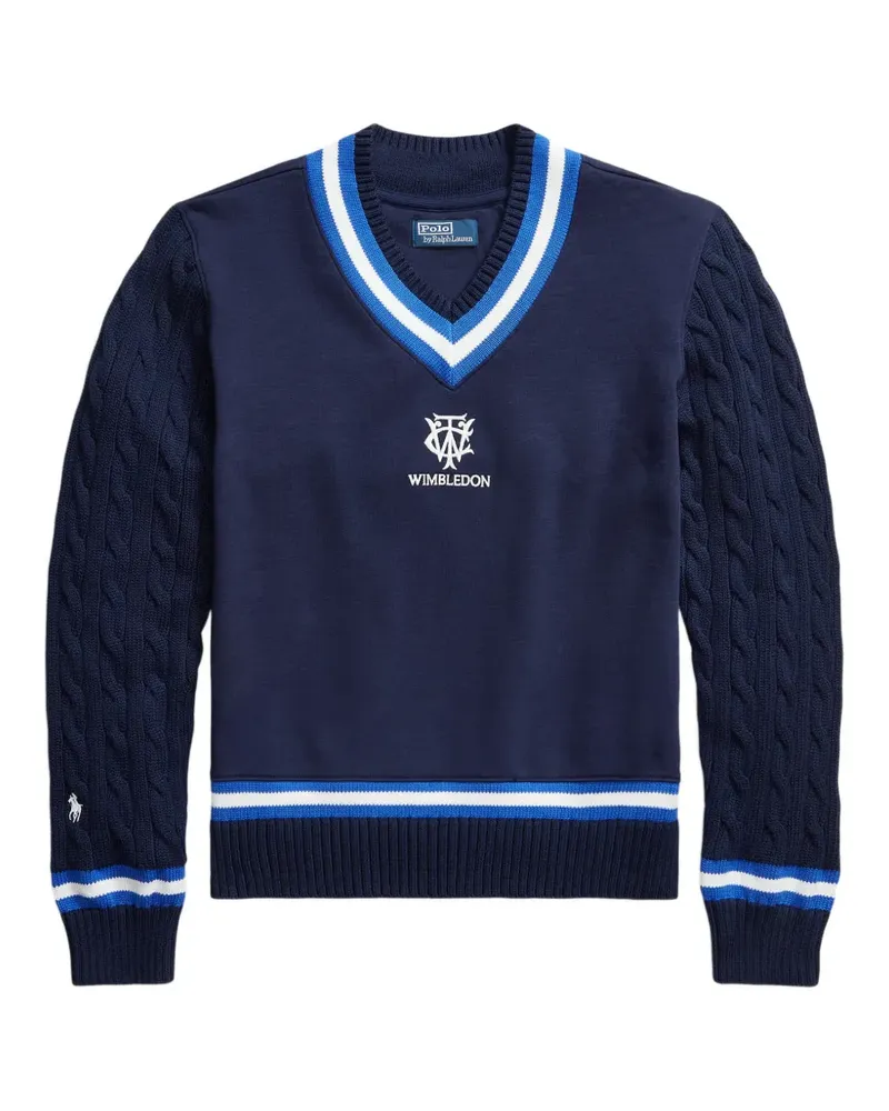 Ralph Lauren Wimbledon Pullunder mit Zopfmuster - Blau Blau
