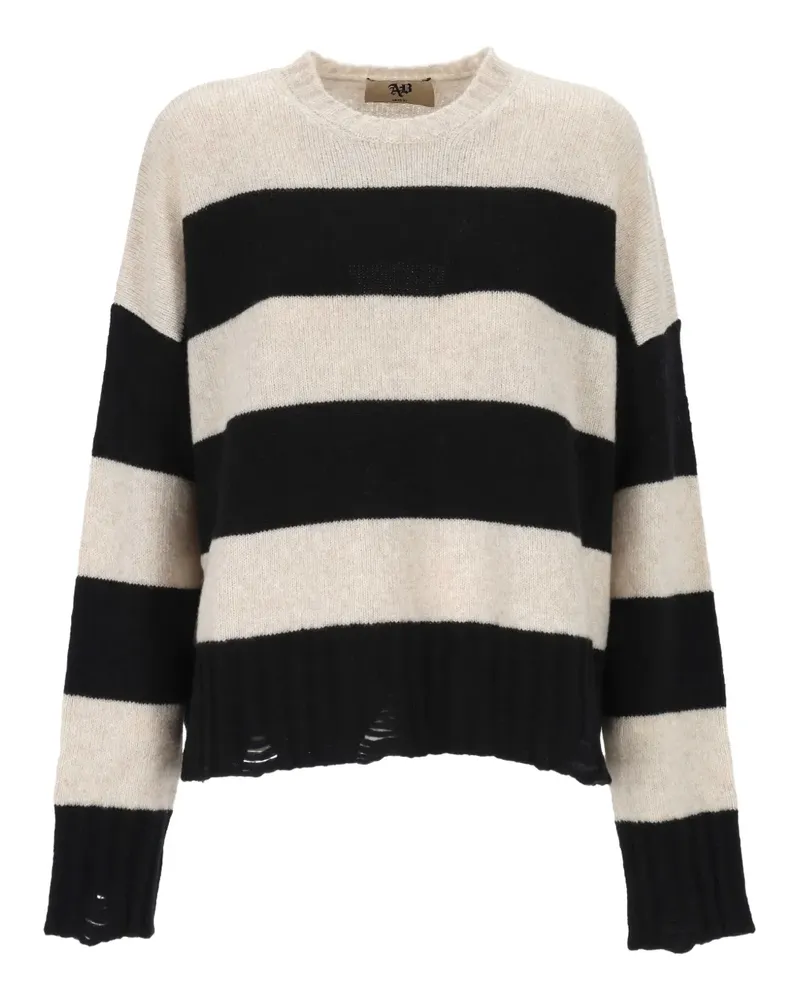 Aniye By Gestreifter Pullover im Distressed-Look - Nude Nude