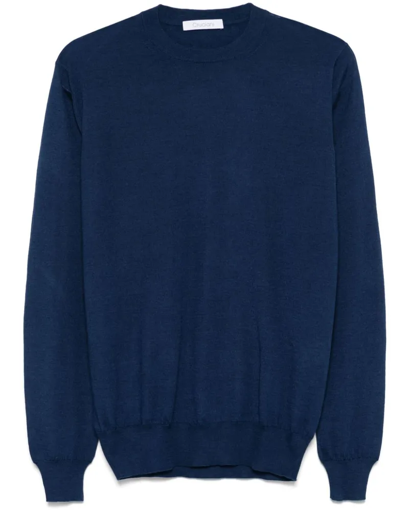 Cruciani Fein gestrickter Pullover - Blau Blau