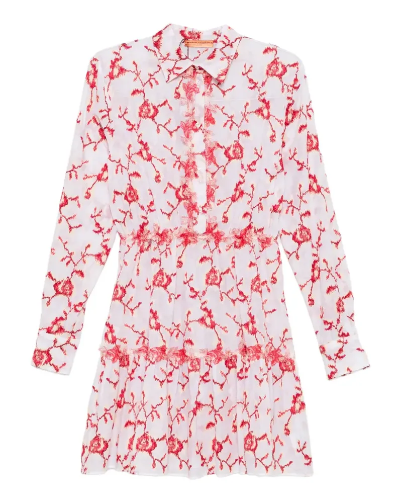 Ermanno Scervino Geblümtes Kleid mit Rüschen - Weiß Weiß