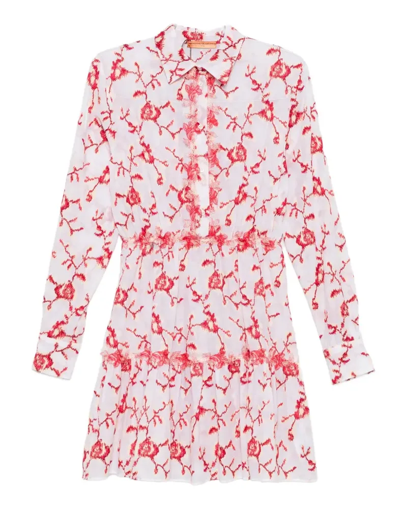 Ermanno Scervino floral ruffled dress - Weiß Weiß