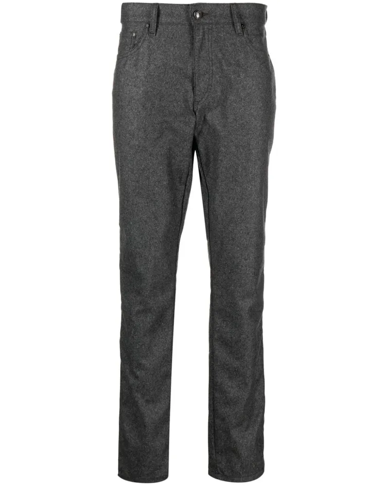 Hackett Gerade Flanellhose mit Logo-Patch - Grau Grau
