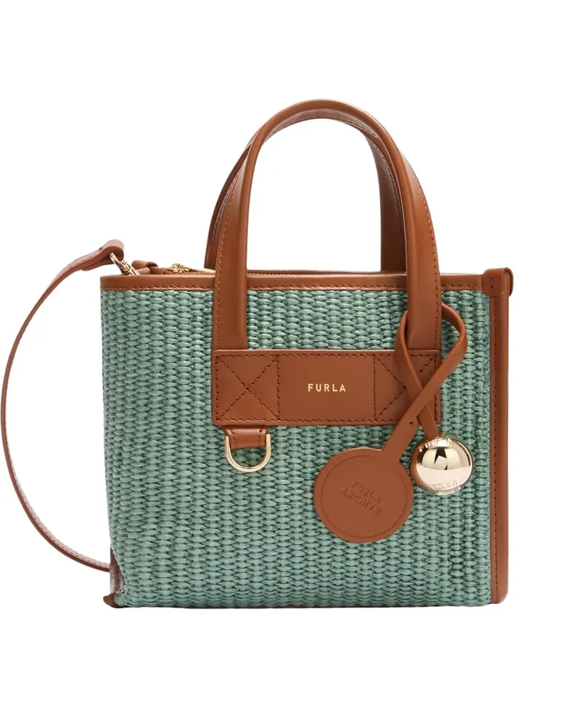 Furla Divide It Mini woven tote bag - Grün Grün