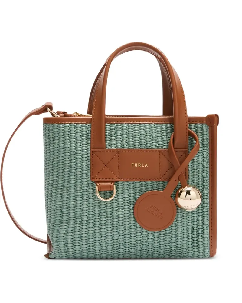Furla Divide It Mini woven tote bag - Grün Grün