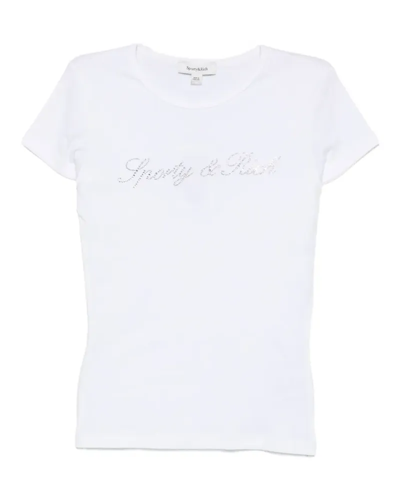 SPORTY & RICH Pandora T-Shirt mit Strass - Weiß Weiß