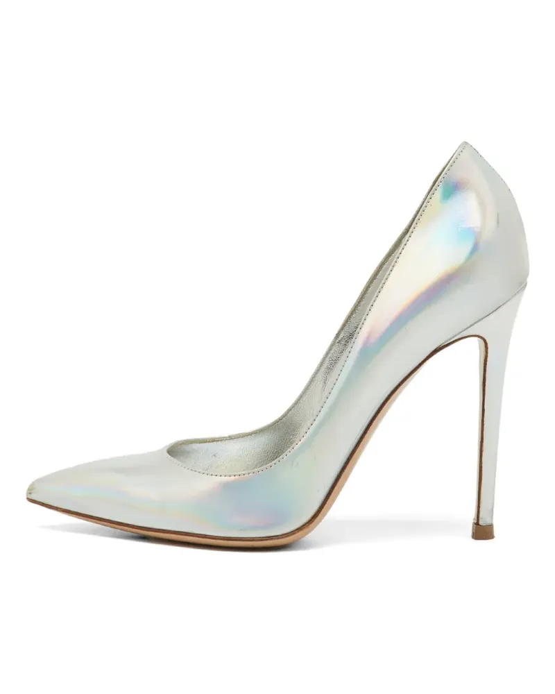Gianvito Rossi holographic leather pumps - Silber Silber