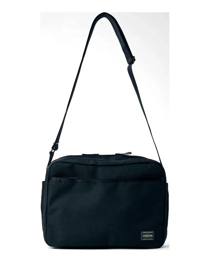 PORTER-YOSHIDA & CO logo-patch cross body bag - Schwarz Schwarz