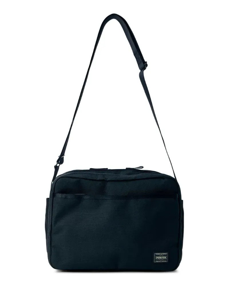 PORTER-YOSHIDA & CO logo-patch cross body bag - Schwarz Schwarz