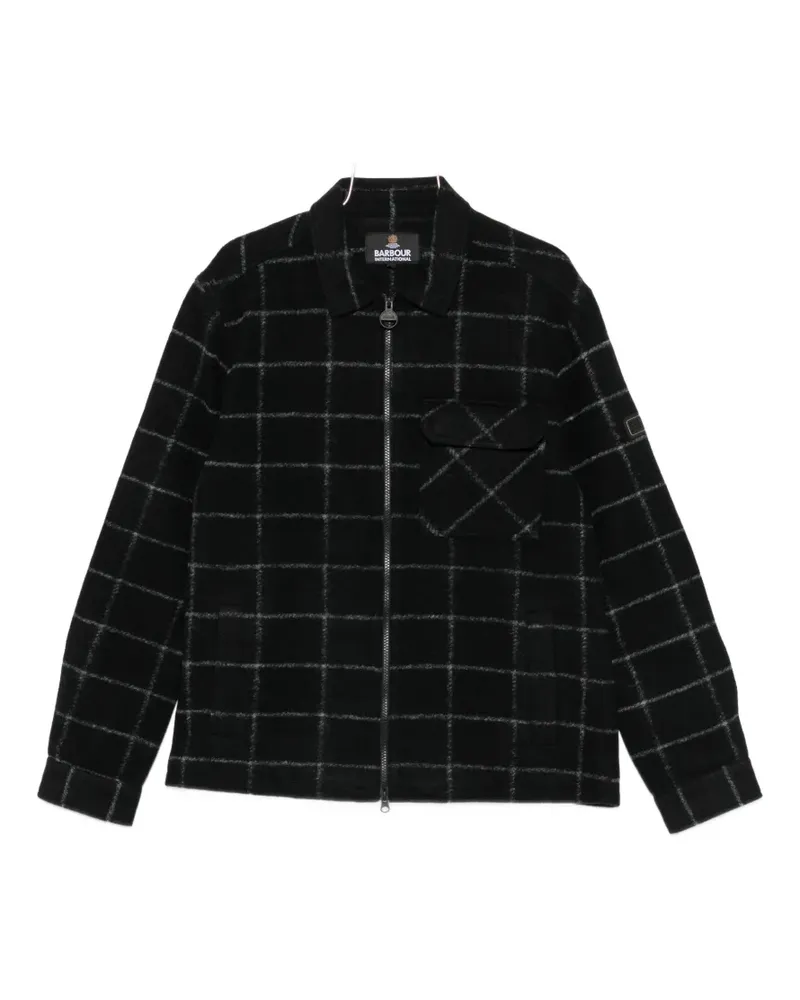 Barbour check-pattern zip-up jacket - Schwarz Schwarz