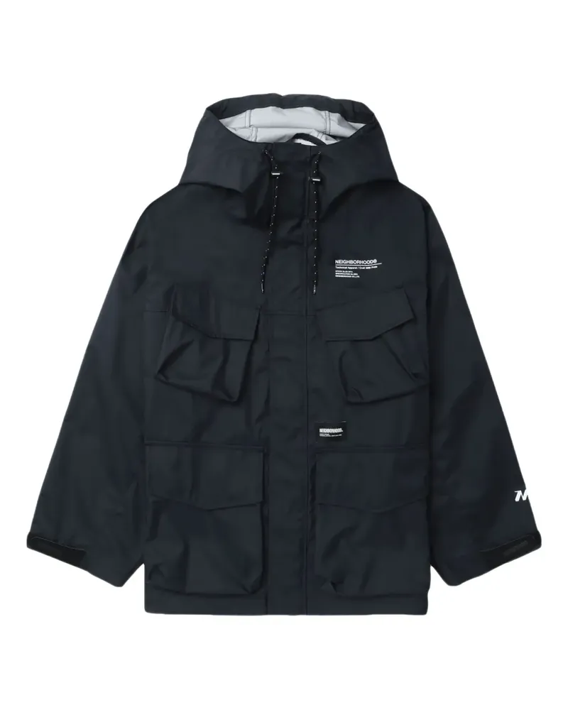 Neighborhood Kapuzenjacke mit aufgesetzten Taschen - Schwarz Schwarz