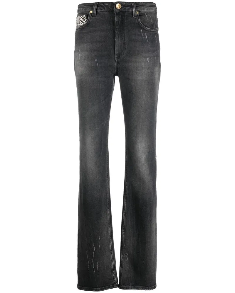 Roberto Cavalli Gerade Jeans im Distressed-Look - Schwarz Schwarz