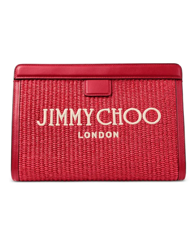 Jimmy Choo Avenue London Clutch aus Bast - Rot Rot
