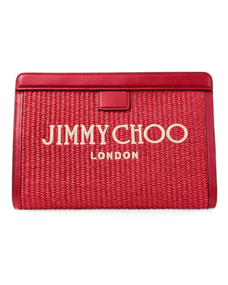 Jimmy Choo Avenue London Clutch aus Bast - Rot Rot