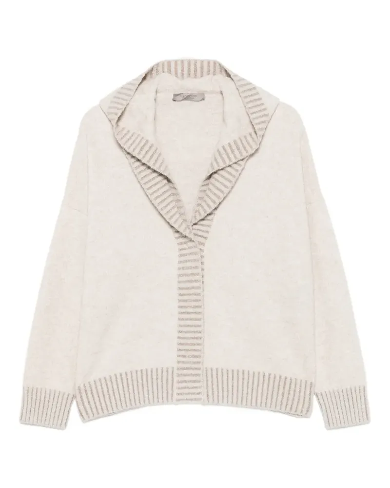 D.EXTERIOR Cardigan mit geripptem Saum - Nude Nude