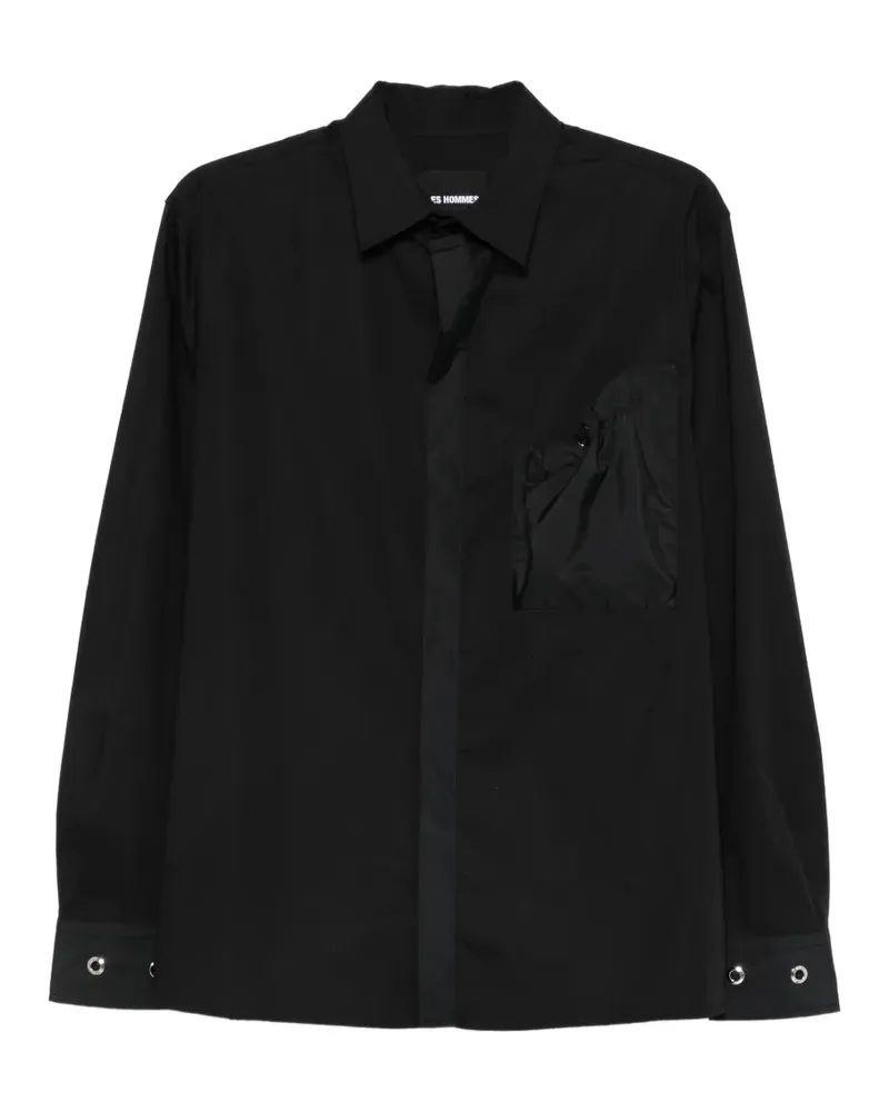 Les Hommes chest-pocket long-sleeve shirt - Schwarz Schwarz