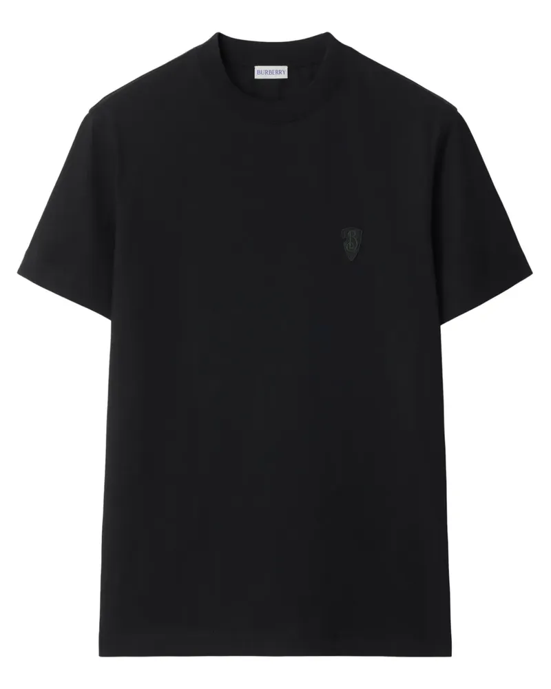 Burberry T-Shirt mit Logo-Stickerei - Schwarz Schwarz