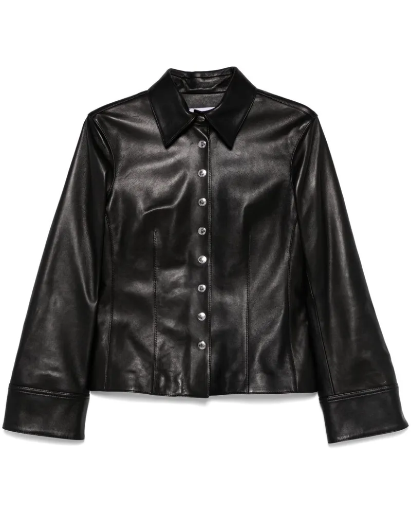 Alexander McQueen Hemd aus Leder - Schwarz Schwarz