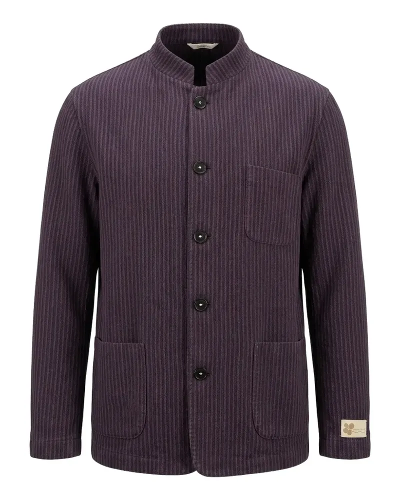 Massimo Alba stripe-pattern mandarin-collar jacket - Violett Violett
