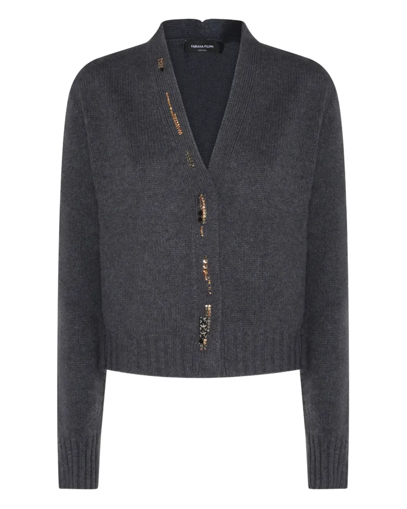 Fabiana Filippi bead-embellished cardigan - Grau Grau