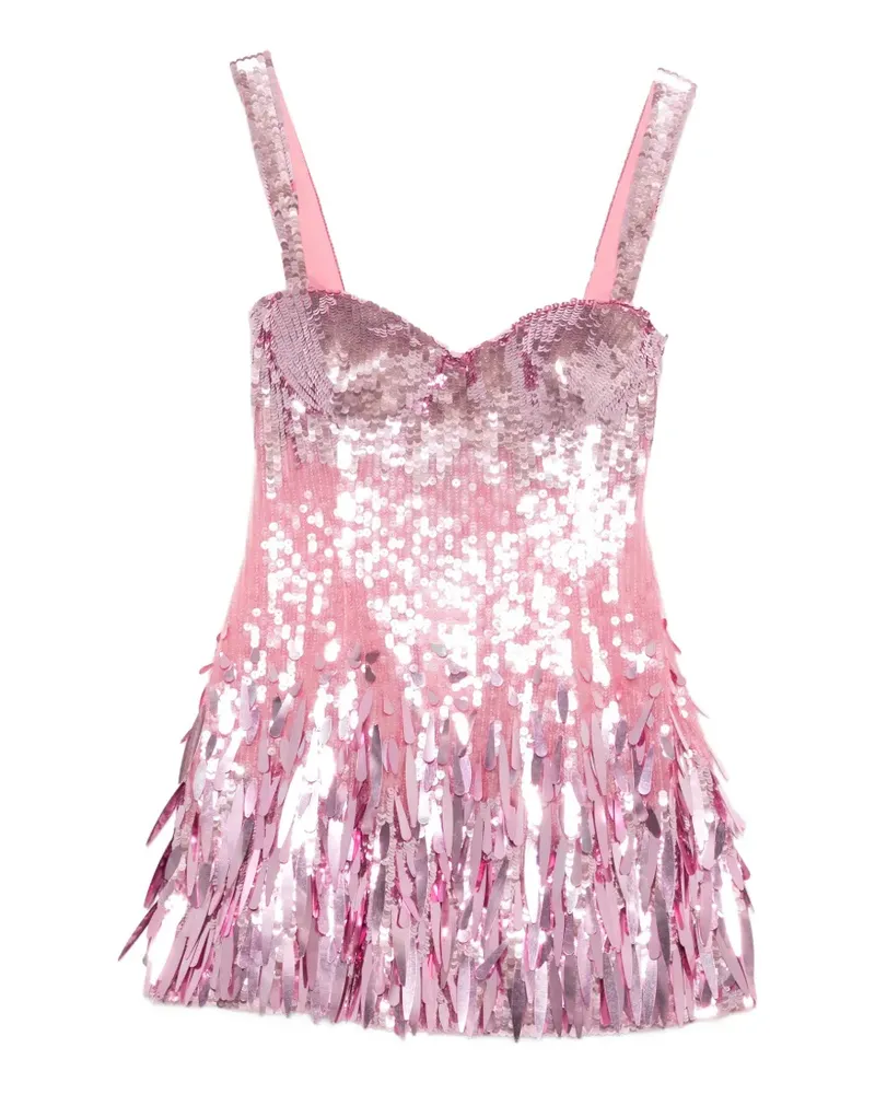 Retrofête Solstise Minikleid mit Pailletten - Rosa Rosa
