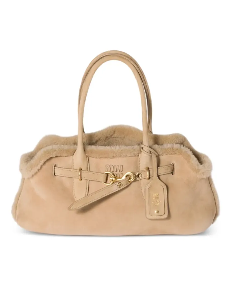 Miu Miu Aventure Tote Bag aus Shearling - Braun Braun