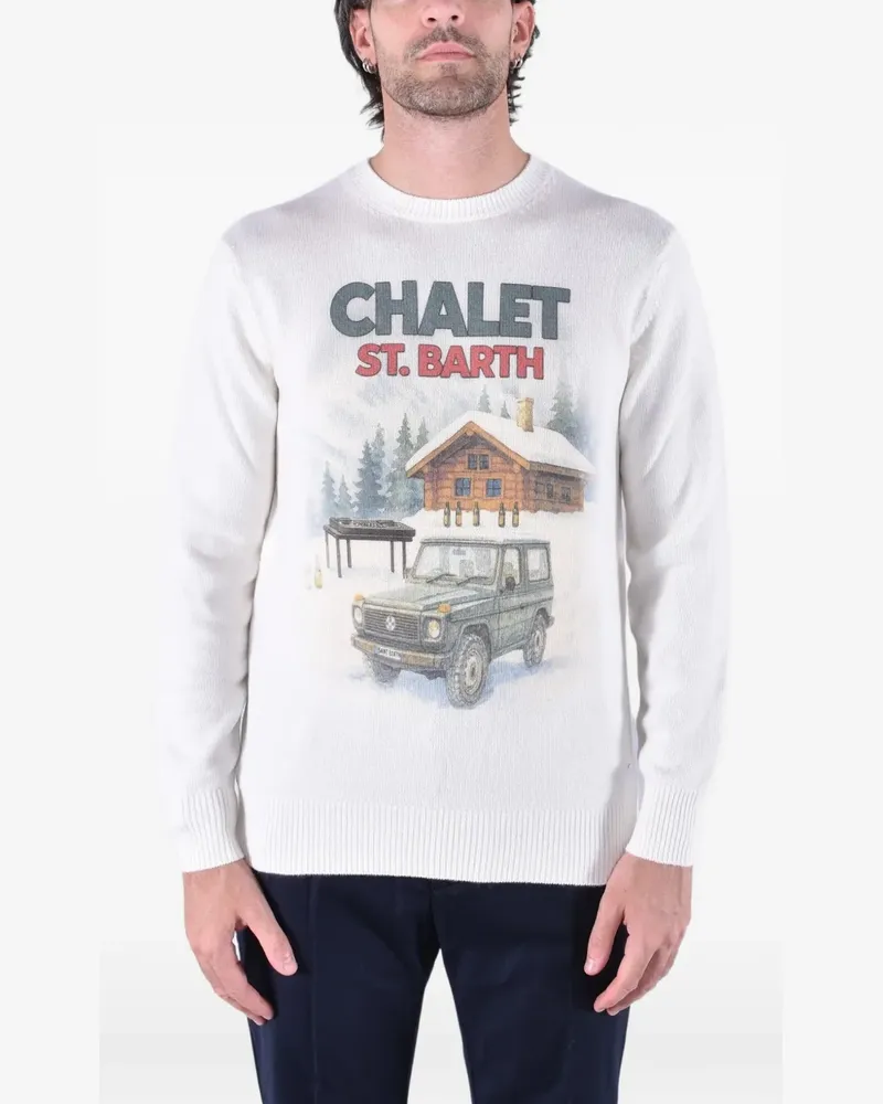 MC2 Saint Barth Pullover mit grafischem Print - Weiß Weiß