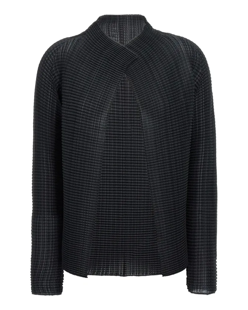 Issey Miyake Wooly Pleats Cardigan - Schwarz Schwarz