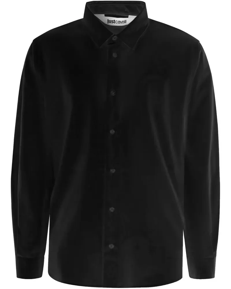 Just Cavalli Hemd aus Samt - Schwarz Schwarz