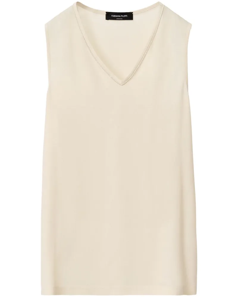 Fabiana Filippi Tanktop aus Sablé - Nude Nude