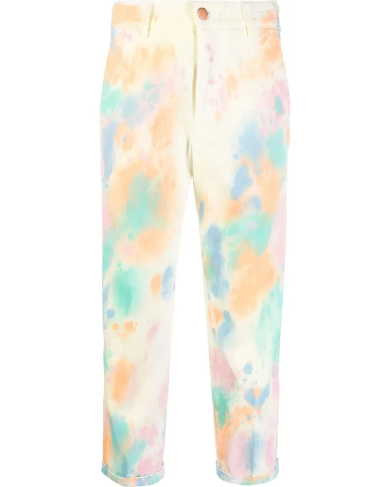 PT TORINO Cropped-Hose mit abstraktem Print - Nude Nude