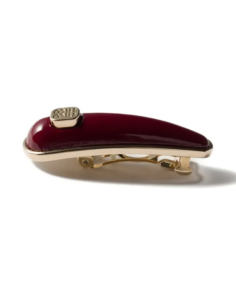 Miu Miu Haarspange mit Logo - Rot Rot