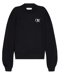 OFF-WHITE Sweatshirt mit Logo-Stickerei Schwarz