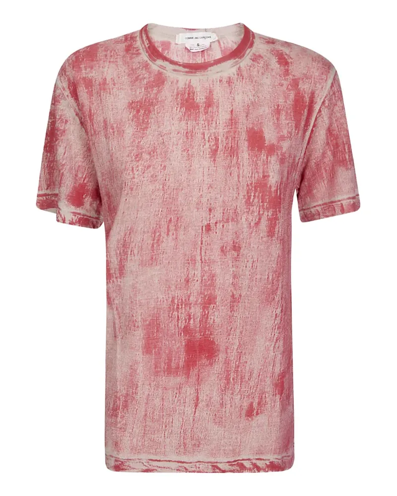 Comme des Garçons distressed-effect linen t-shirt - Rot Rot