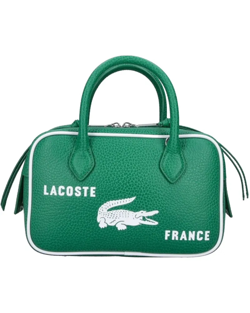 Lacoste logo-print pebbled tote bag - Grün Grün