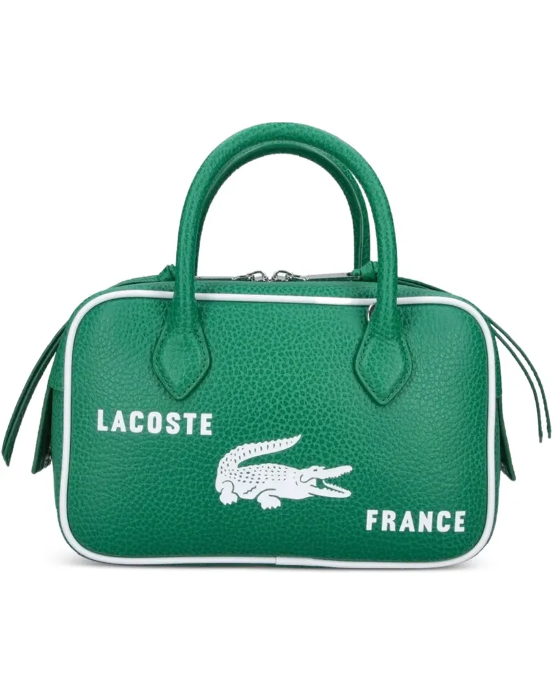 Lacoste logo-print pebbled tote bag - Grün Grün