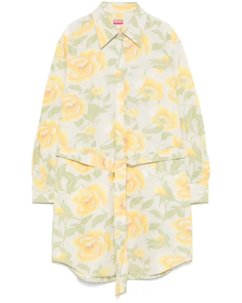 Kenzo Peonies Minikleid - Gelb Gelb