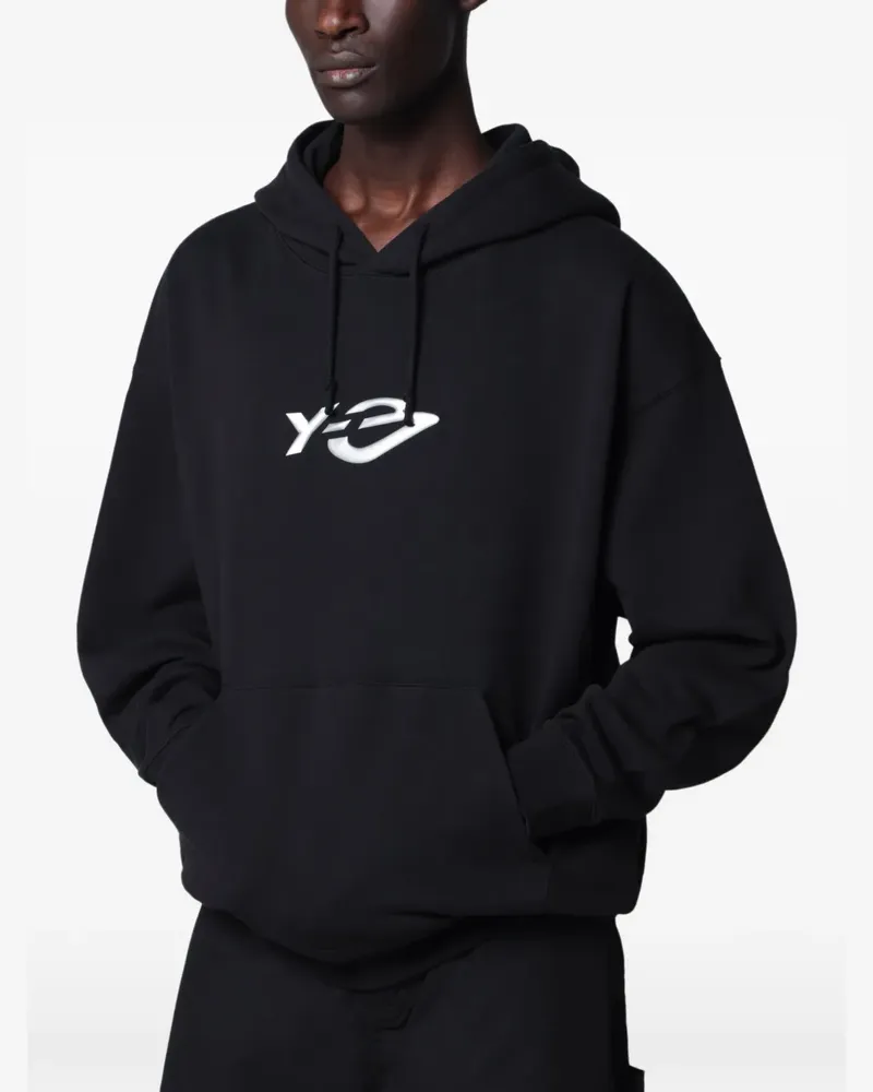 Y-3 Hoodie mit Logo-Print - Schwarz Schwarz