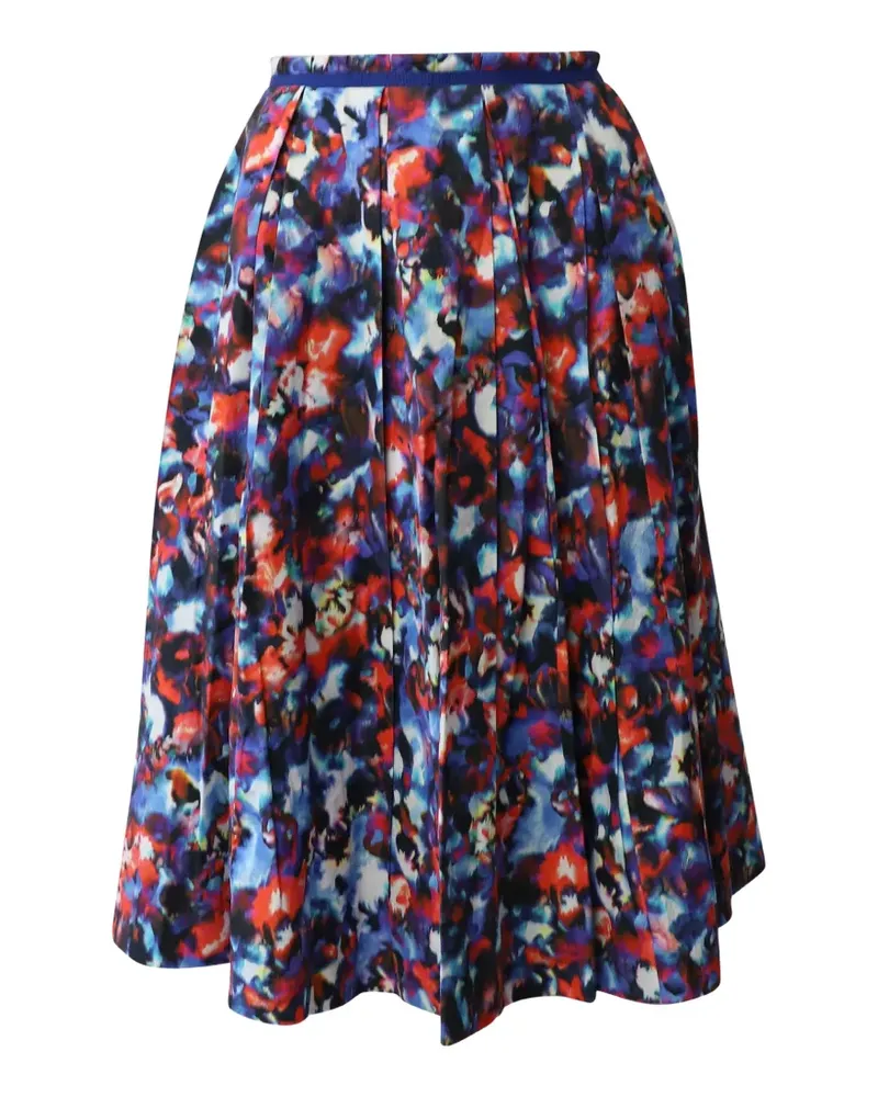 Saloni abstract-pattern midi skirt - Blau Blau