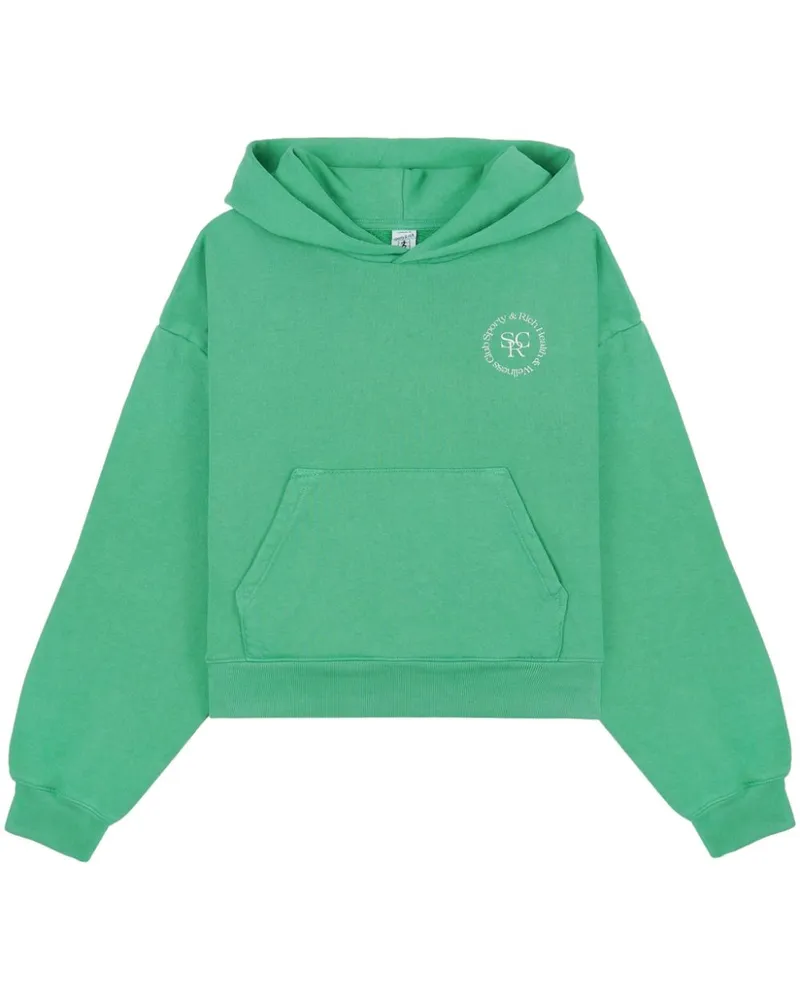 SPORTY & RICH Cropped-Hoodie mit SRHWC-Print - Grün Grün