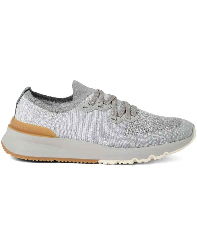 Brunello Cucinelli Sneakers in Strickoptik - Grau Grau