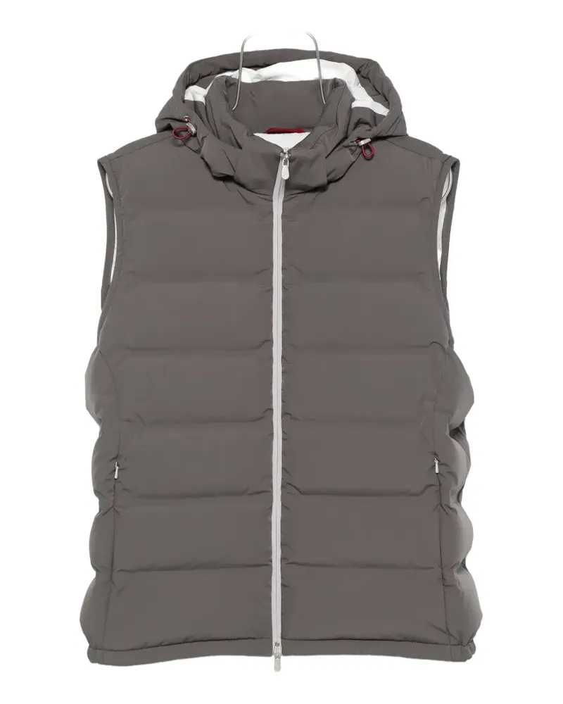 Brunello Cucinelli quilted hooded gilet - Grau Grau